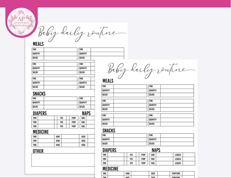 Baby Daily Routine Planner, Baby Eating Schedule, Baby Sleeping Schedule Planner image 5