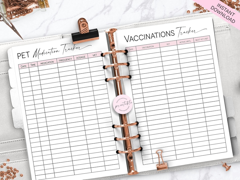 Pet Medications Tracker Pet Medications Log Pet Planner Etsy Nederland