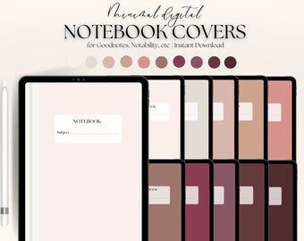 Digital Notebook Covers for Goodnotes and Notability, Digital Bullet Journal Cover, 10 Color Oprions