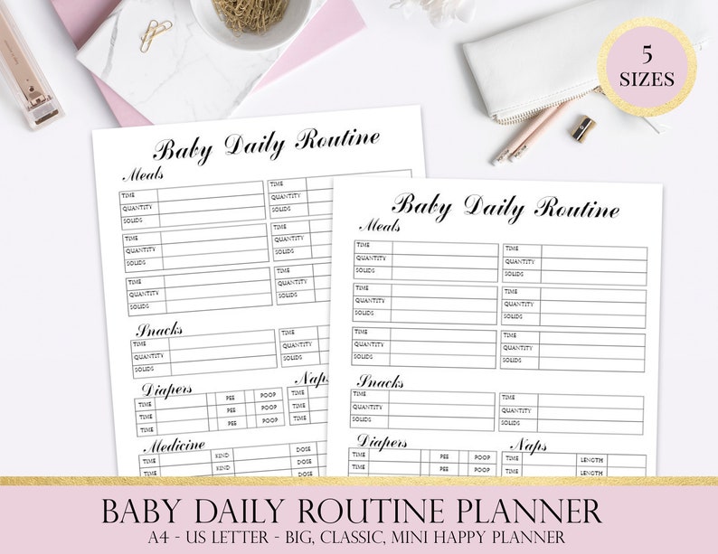 Baby Daily Routine Planner, Baby Eating Schedule, Baby Sleeping ...