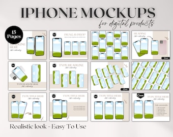 iPhone Mockup Canva Template, Realistische iPhone Mockups, Smartphone Mockup Templates