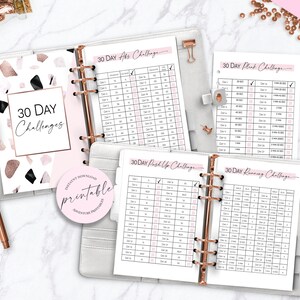Fitnessplanerare, daglig måltidsplanerare, träningsplanerare, kalorispårare - klassisk Happy Planner utskrivbar bilaga, Mambi, Create365 bild 2