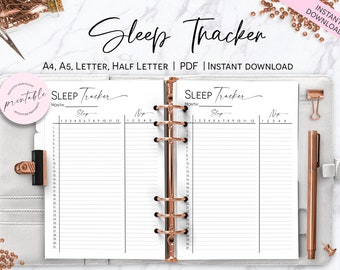 Sleep Tracker, Monthly Sleep Log, Sleeping Tracker, Nap Tracker, Happy Planner Printable Insert