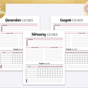 Goal Planner for 2019-2020-2021 Bundle, Goal Setting, Goal Tracker ...