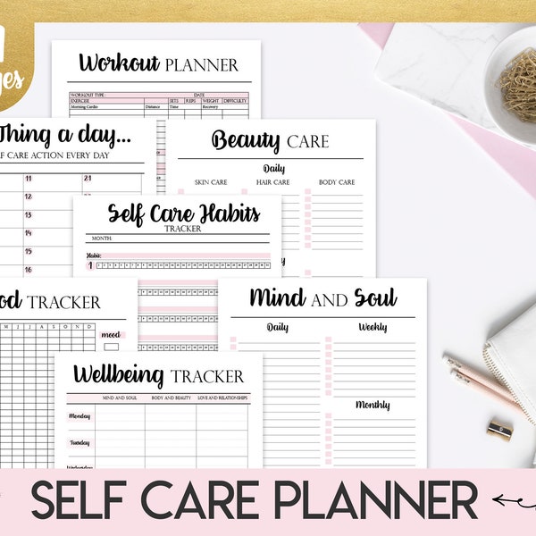 Self Care Planner, Self Care Routine Planner, Self Care Journal, Self Care Kit