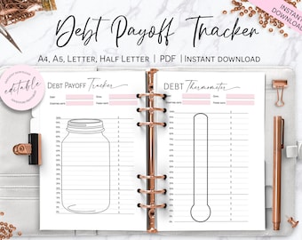 Debt Payments Tracker, Debt Payoff Tracker, Debt Snowball Tracker, Debt Avalanche Tracker