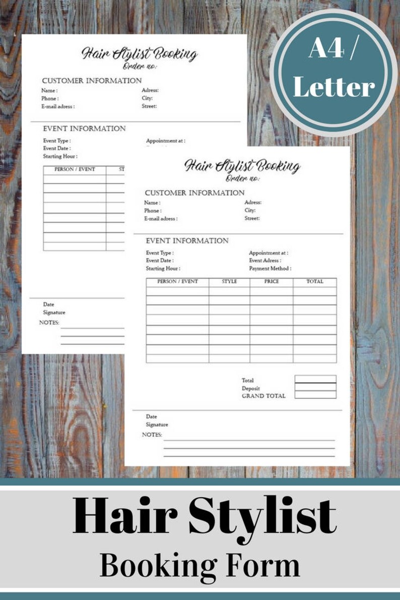 Makeup Artist and Hair Stylist Booking Forms, Wedding Makeup and Hair ...