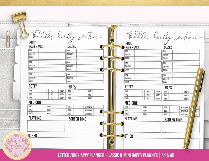 Toddler Daily Routine Planner, Toddler Eating Schedule, Toddler Sleeping Schedule Planner image 3