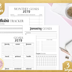 Goal Planner for 2019-2020-2021 Bundle, Goal Setting, Goal Tracker ...