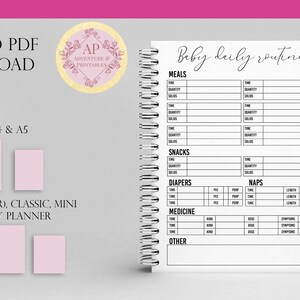 Baby Daily Routine Planner, Baby Eating Schedule, Baby Sleeping Schedule Planner image 2