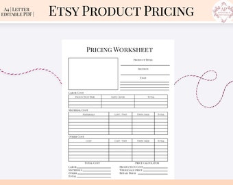 Pricing Worksheet - Etsy