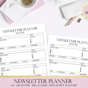 Newsletter Planner, Email Marketing Printable Planner, List Building, Marketing Plan, Business Plan, Social Media Planner