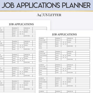Job Application Planner, Job Applications Tracker, Career Planner