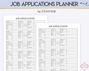 Job Application Planner, Job Applications Tracker, Career Planner