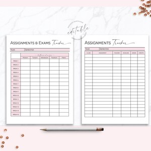 Assignments Ans Exams Tracker, Student Exam Preparation List, Semester ...