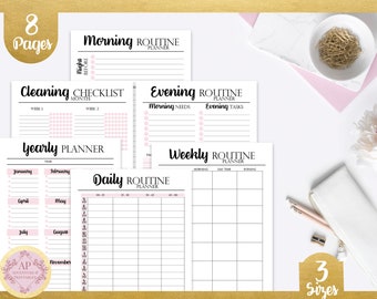 Tägliche Rituale Kit, Morgen und Abend Routine, Nacht Ritual, Morgen Ritual, Journal Vorlage, Journal, Bullet Journal Printable
