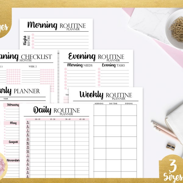 Daily Rituals Kit, Morning and Evening Routine, Night Ritual, Morning Ritual, Journal Template, Journal, Bullet Journal Printable