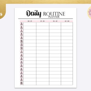 Daily Routine Planner, Detailed Daily Routine Planner, Ideal Daily ...