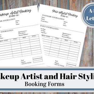 Makeup Artist and Hair Stylist Booking Forms, Wedding Makeup and Hair ...