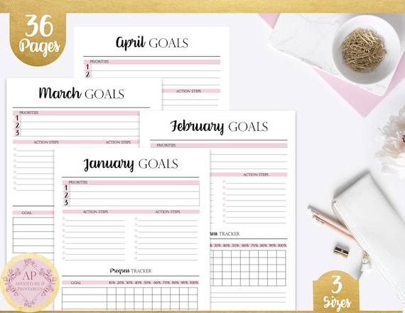 Month to month Ambitions planner, Function Natural environment, Objective Tracker, Efficiency Planner, Productiveness Tracker image regarding Monthly Goal Tracker Printable named Month-to-month Aims planner, Function Atmosphere, Purpose Tracker, Productiveness Planner, Productiveness Tracker