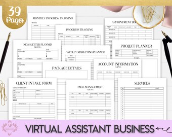 Virtual Assistant Business Planner Bundle, Personal Assistant Business Planner, Freelance Assistant Business Planner