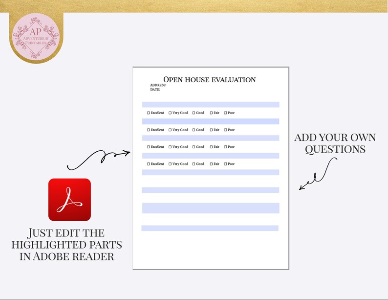 Open House Evaluation Form,open House Questionnaire, Pink Real Estate