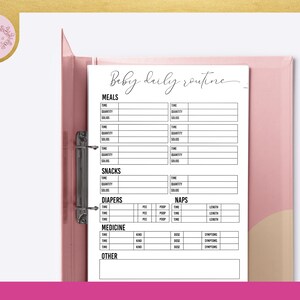 Baby Daily Routine Planner, Baby Eating Schedule, Baby Sleeping Schedule Planner image 4