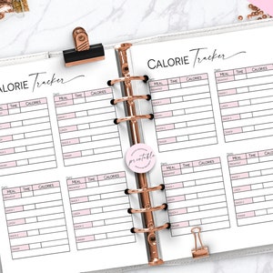 Fitnessplanerare, daglig måltidsplanerare, träningsplanerare, kalorispårare - klassisk Happy Planner utskrivbar bilaga, Mambi, Create365 bild 6