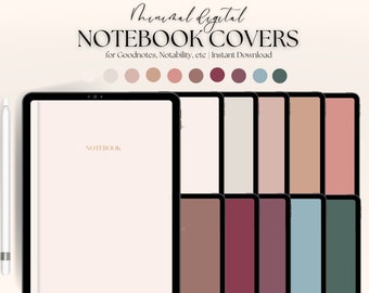 Digital Notebook Covers for Goodnotes and Notability, Digital Bullet Journal Cover, 10 Color Oprions