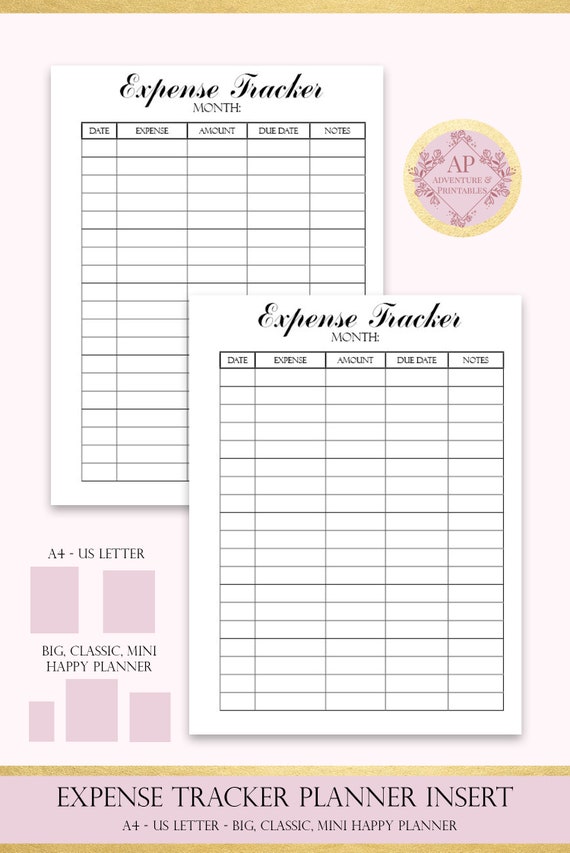 expense trackers spending tracker payments tracker personal budget printable happy planner insert personal spending tracker