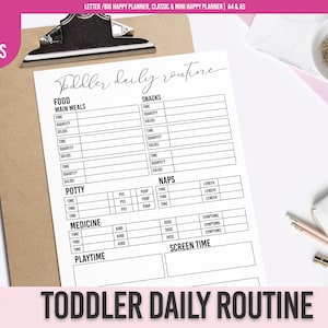 Toddler Daily Routine Planner, Toddler Eating Schedule, Toddler Sleeping Schedule Planner image 1