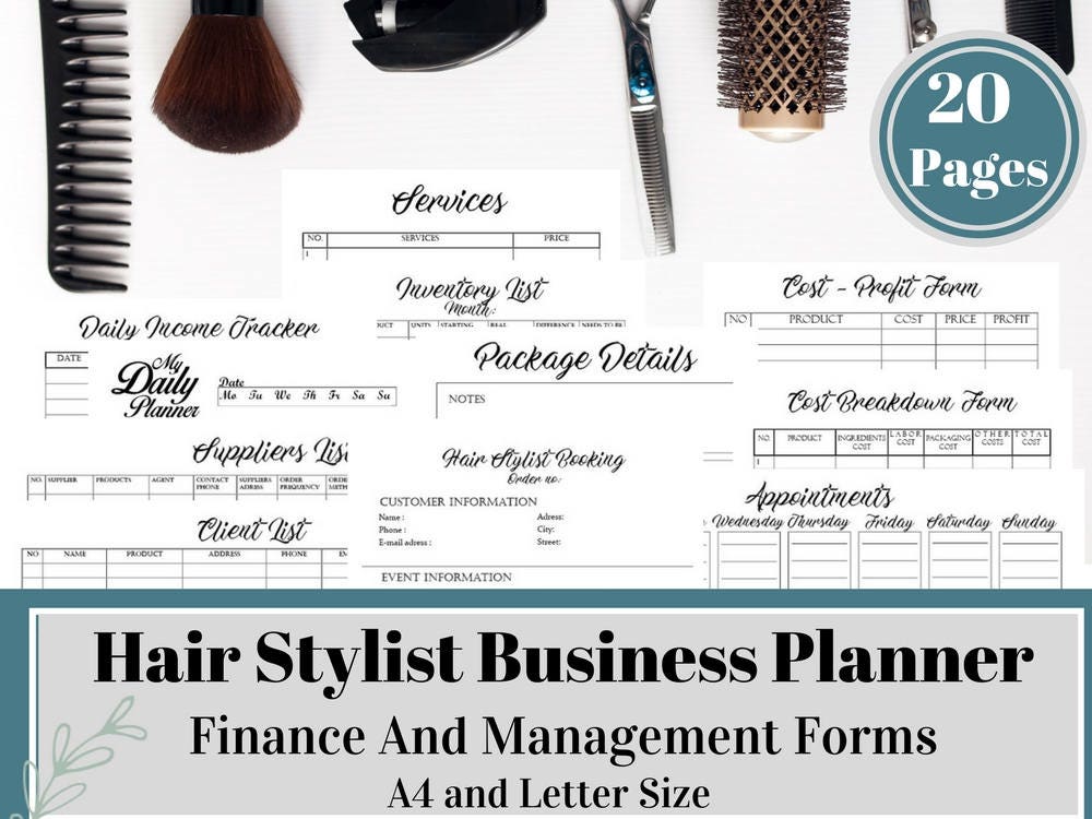 Hair Stylist Business Planner And Manager Etsy