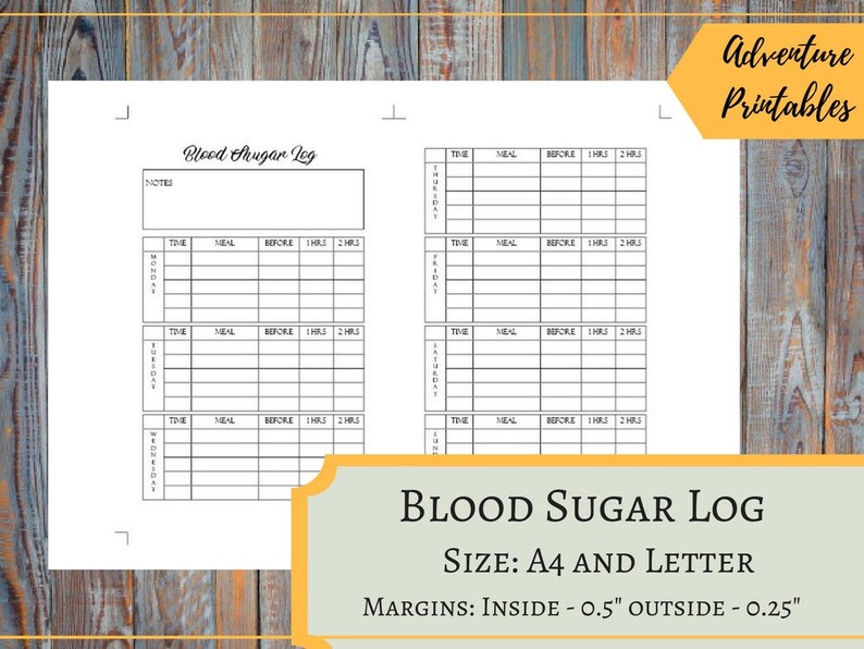 Blood Sugar Log And Blood Pressure Log For The Mini Happy