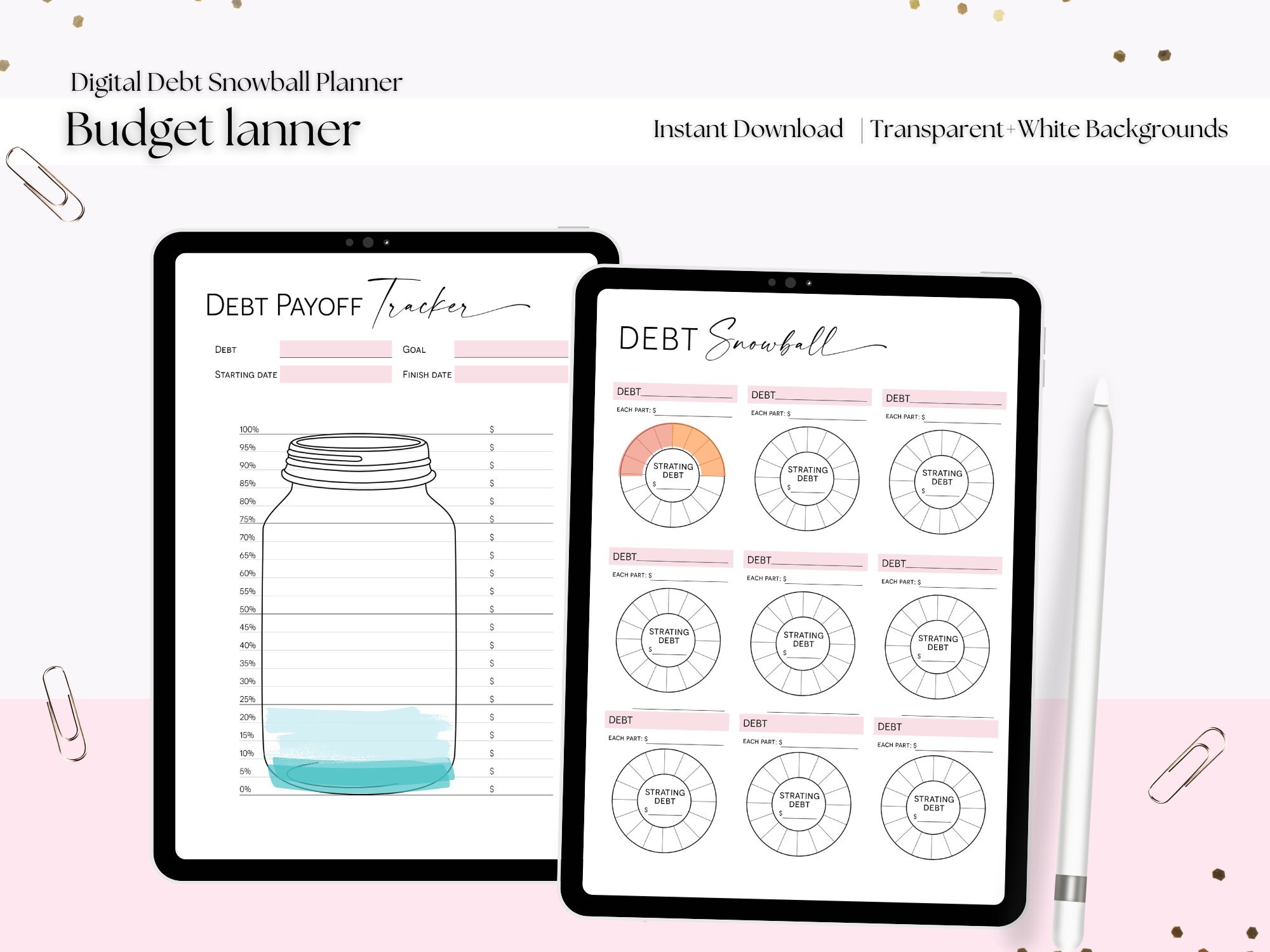 Debt Snowball Digital Planner Insert, Baby Steps Progress Tracker ...