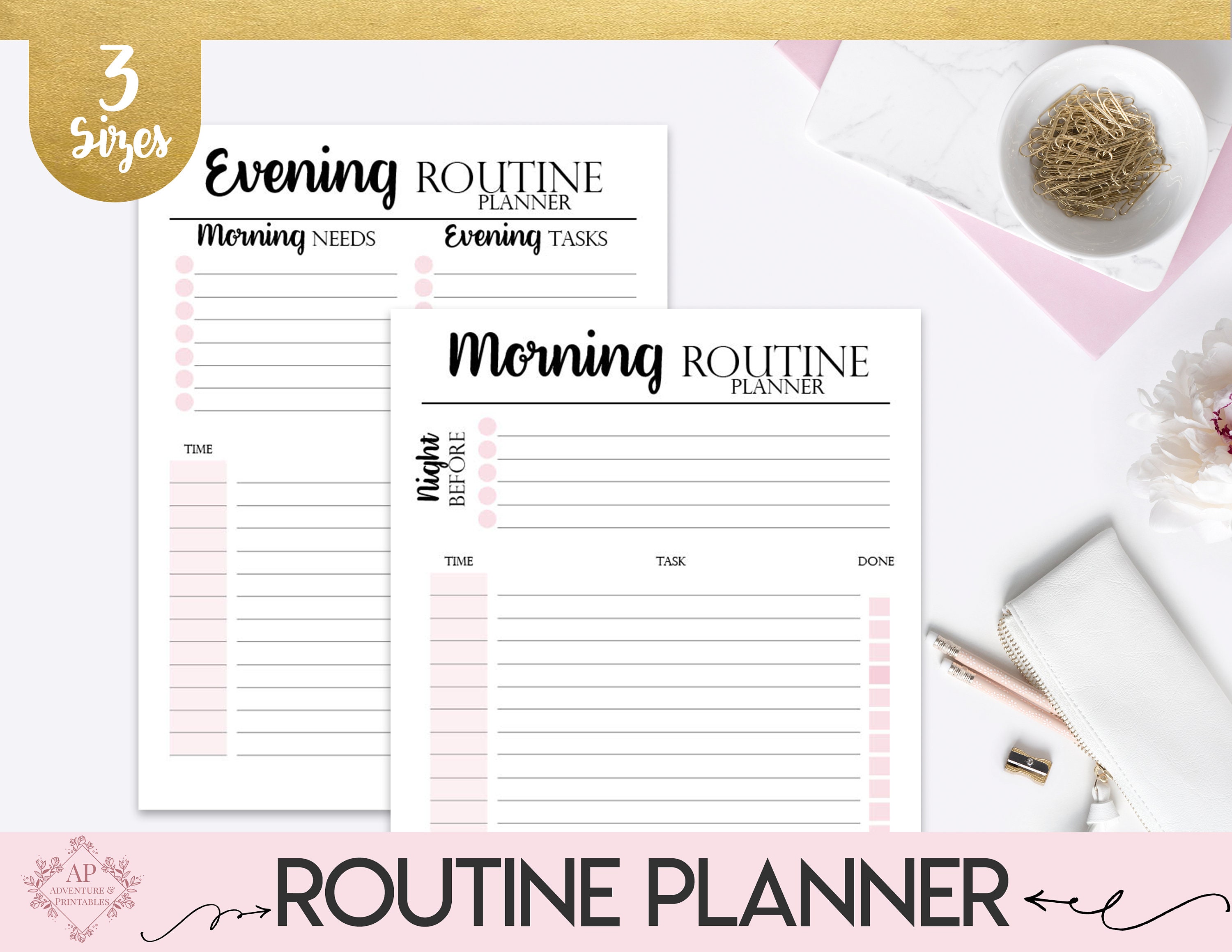 morning routine and evening routine planner daily routine etsy