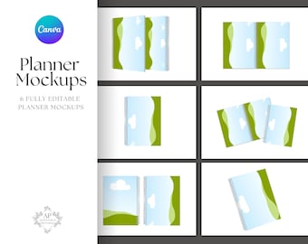 Planner Canva Mockup, Canva Planner Mockup, Planner Mockup Canva Template, Journal Mockup, Notebook Mockup