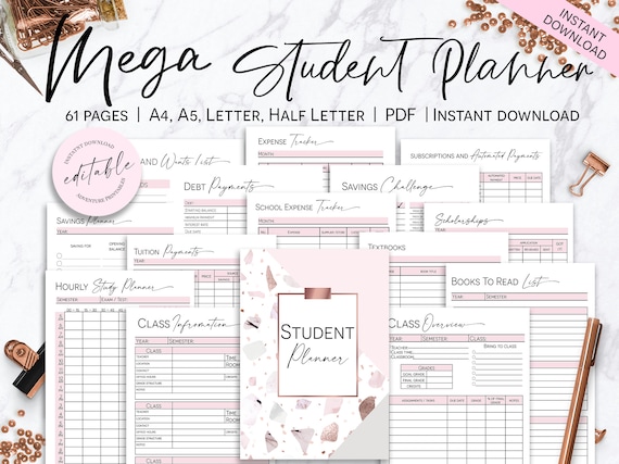College Student Printable Planner Back to School Planner - Etsy UK