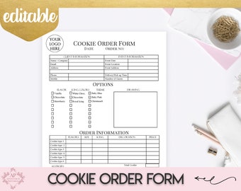 Custom Cookie Order Form, Bakery Forms, Cookie Order Form, Baking Business Form, Home Bakery Business, Small Business, Order Information