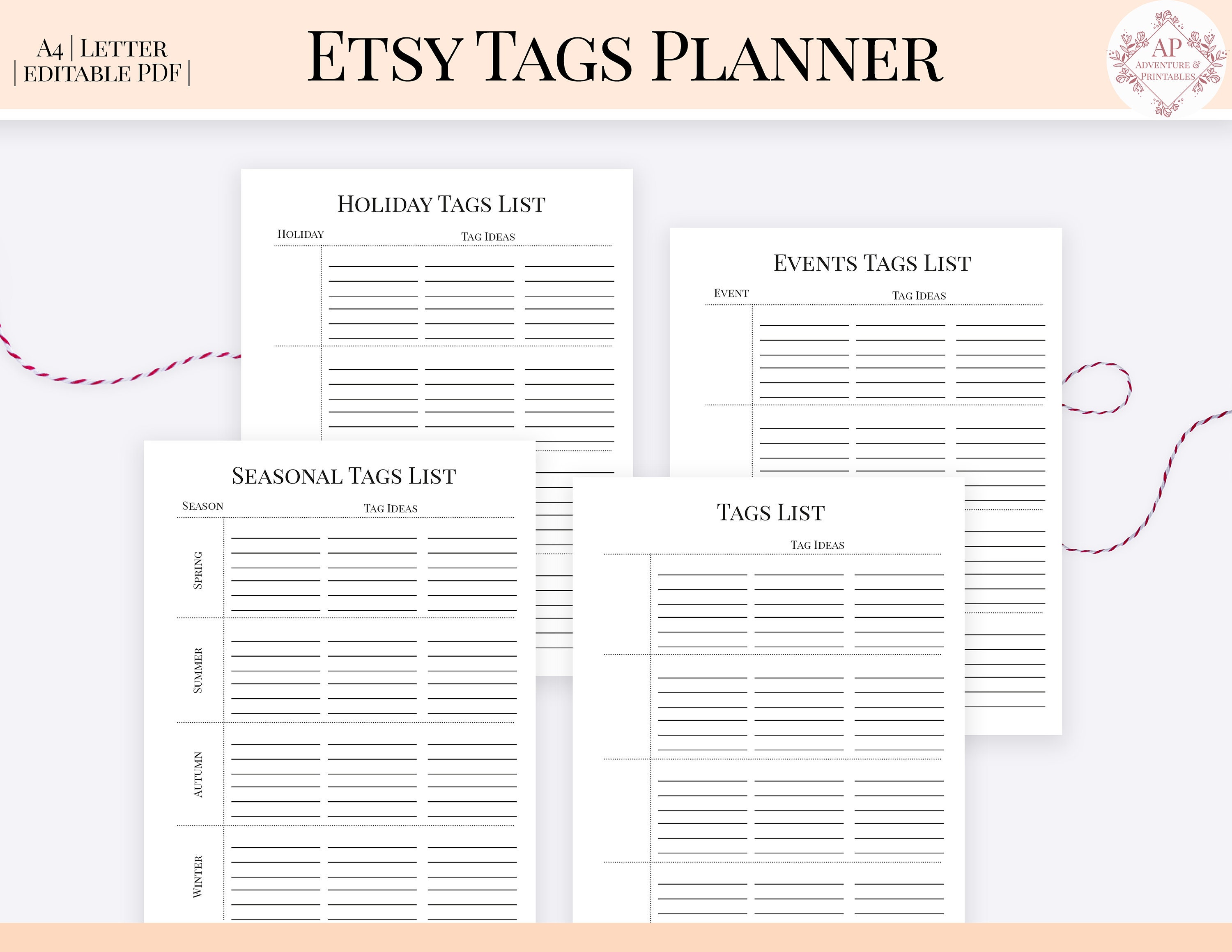 Editable Etsy Tags List Etsy Seasonal Tags List Etsy Tag Etsy