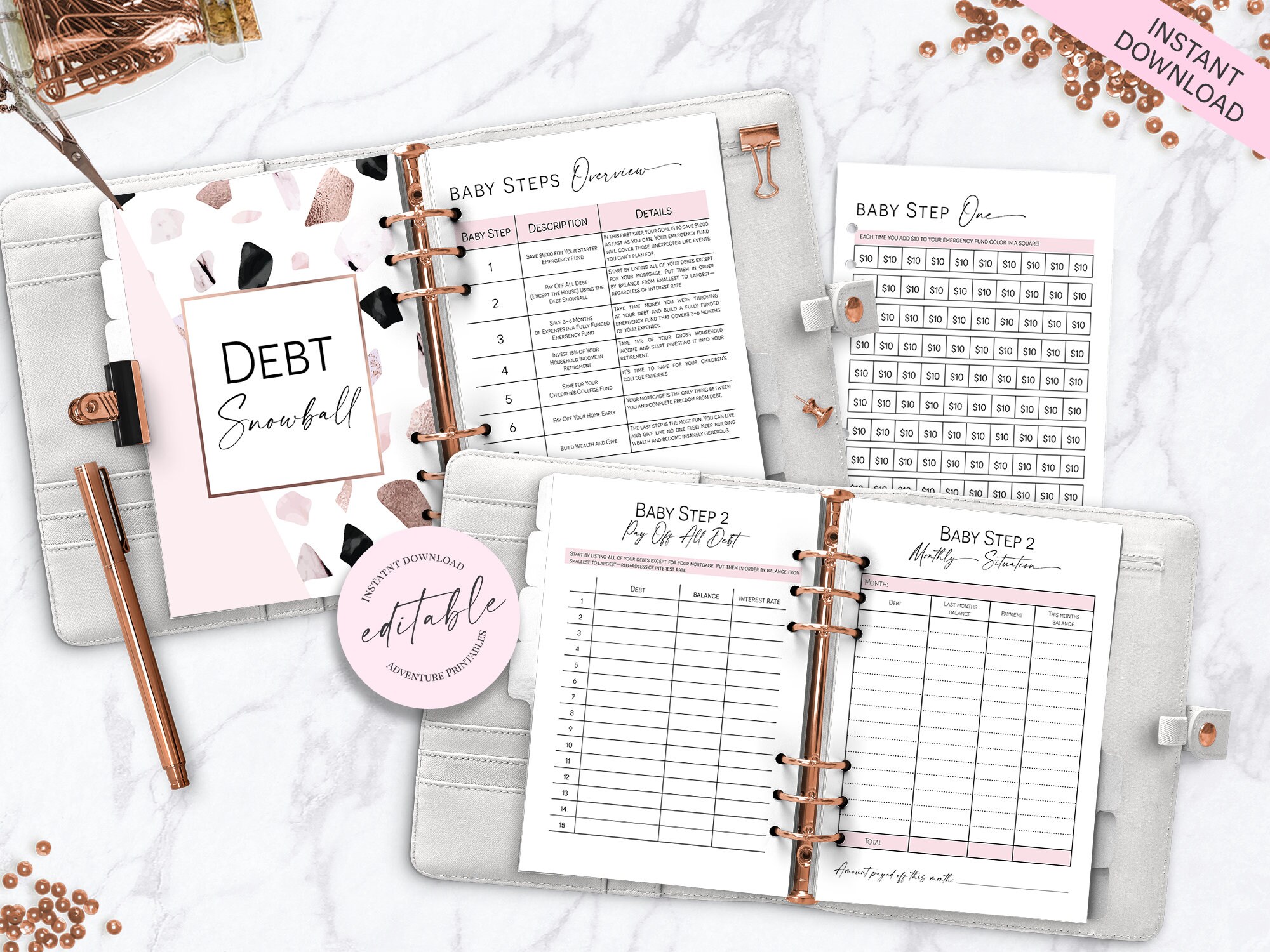 Baby Steps Progress Tracker Printable Planner Pages in A4 Ans | Etsy ...