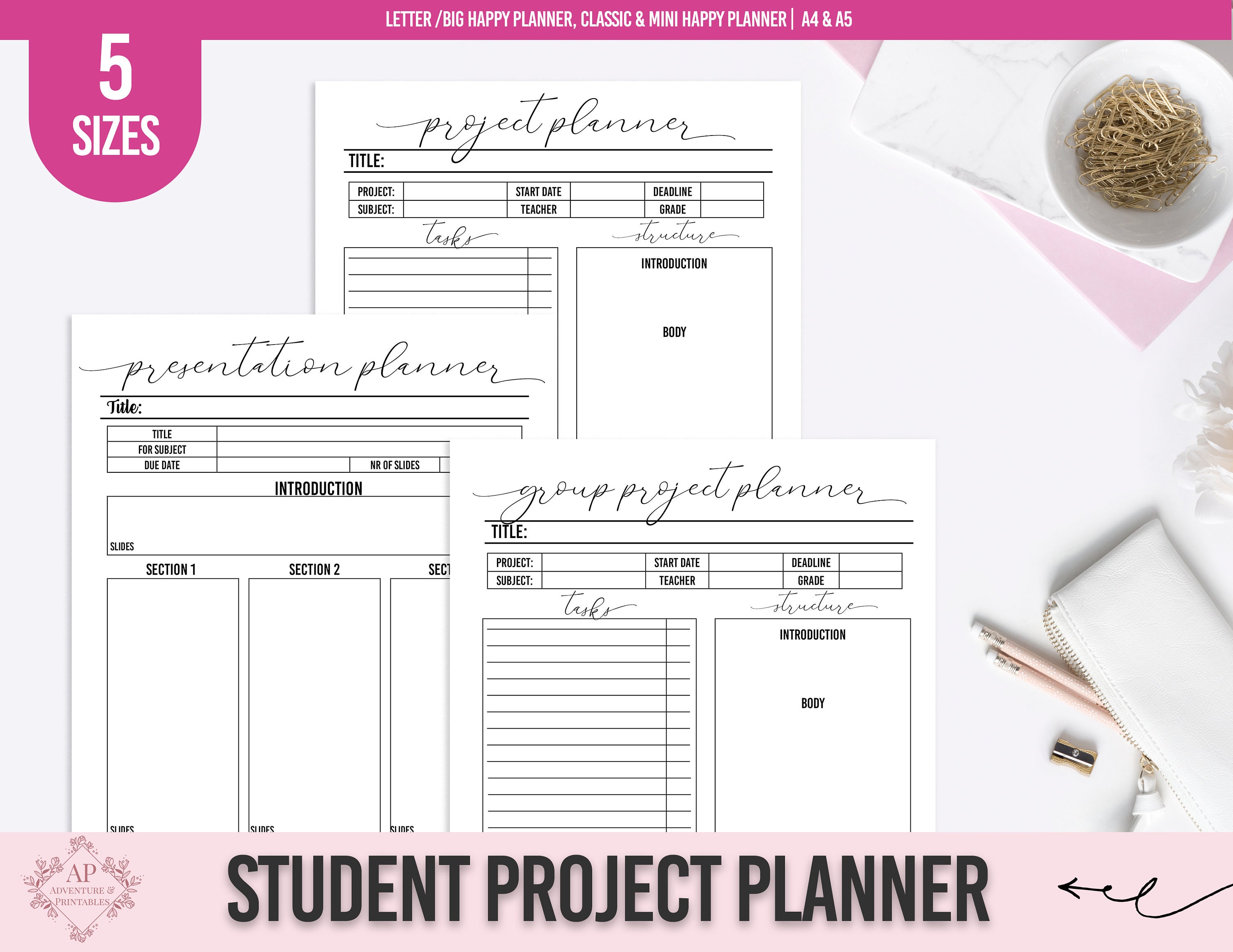 College Student Printable Planner, Back to School Planner, College ...