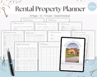 Rental Property Owner Management Kit, Rental Owner Printable Business Manager, Landlord Tool, Rental Income Binder