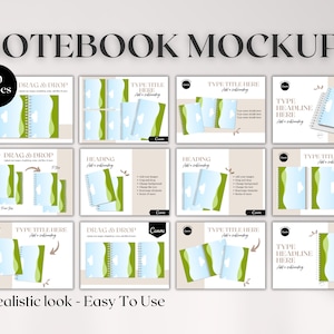 Planner Canva Mockup, Canva Planner Mockup, Planner Mockup Canva Template, Journal Mockup, Notebook Mockup