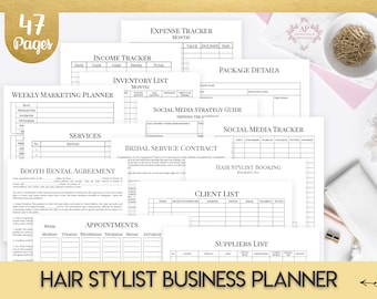 Hair Stylist Editable Business Planner And Manager,  Small Business Plan, Wedding Hair Services, Stylist Business, Services List,