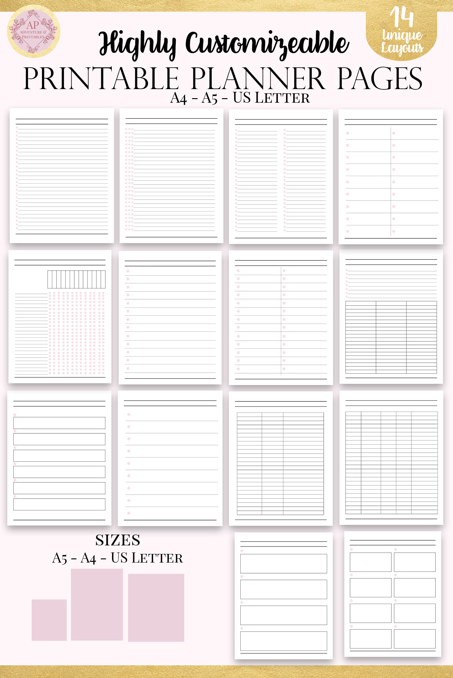 Essential Lists Printable Planner Pages Blank Lists Planner | Etsy