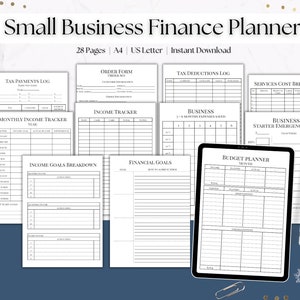 Small Business Finance Planner Printable, Small Business Finance Trackers, Business Plan Template