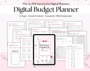 Budget Digital Planner Template, Finance Digital Planner Template, Digital Planner Widget, Digital Planner Inserts