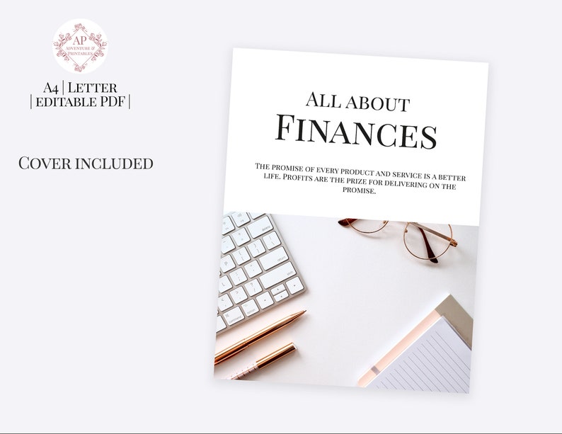Etsy Business Finance Planner Editable Etsy Shop Planner Etsy