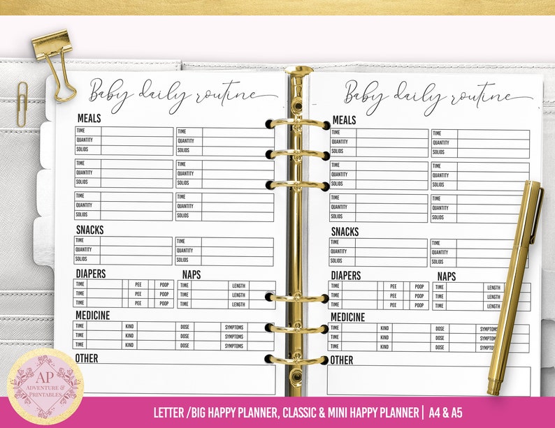 Baby Daily Routine Planner, Baby Eating Schedule, Baby Sleeping Schedule Planner image 3