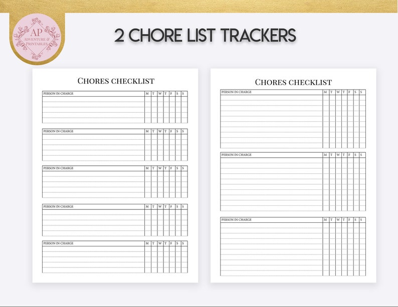 Chores Planner, Editable Chores Tracker, Kids Chores Planner, Home ...